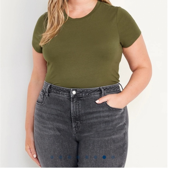 Old navy bestee crop t-shirt 2X army green modal cotton tee NWT plus sz fashion - Picture 10 of 11